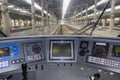 Interior panel of a high-speed train machine A.V.E. Royalty Free Stock Photo