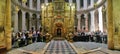 Interior panorama of Church of the Holy Sepulchre in Jerusalem,