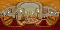 360 interior panorama of All Hallows Roman Catholic Church in Floresti, Romania Royalty Free Stock Photo