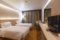 Interior panorama of standard room of Resort Hotel Royalty Free Stock Photo