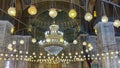 Interior panoramic view of the Muhammad Ali albaster mosque roof in Cairo Egypt