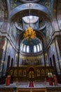 Interior of the Panteleimon Cathedral of the Christian New Athos Simon-Kananite Monastery in Abkhazia, founded in 1875 and Royalty Free Stock Photo