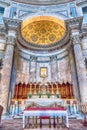 Interior of the Pantheon in Rome, Italy Royalty Free Stock Photo