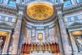 Interior of the Pantheon in Rome, Italy Royalty Free Stock Photo