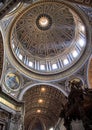 The Interior of the Papal Basilica of Saint Peter in the Vatican Royalty Free Stock Photo