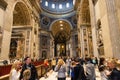 Interior of Papal Basilica of St Peter in Vatican Royalty Free Stock Photo