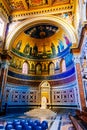 Interior and papal cathedra in Archbasilica of St. John Lateran in Rome Royalty Free Stock Photo