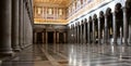 Interior of Papal Cathedral of Saint Paul outside the wall, Rome Royalty Free Stock Photo