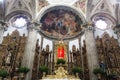 Interior of the Parroquia de San Juan Bautista church in Coyoacan, Mexico City - Mexico Royalty Free Stock Photo