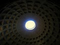 Interior part of dome in Pantheon in Rome, Italy.