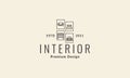Interior part minimalist logo symbol icon vector graphic design illustration Royalty Free Stock Photo