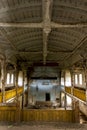 Interior partially preserved in the ruins of Lutheran church of the Volga Germans