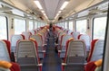 Passenger train interior seating Royalty Free Stock Photo