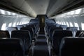Interior of a passenger seat of the plane Royalty Free Stock Photo