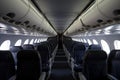The interior of a passenger seats plane Royalty Free Stock Photo