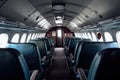 The interior of a passenger seats plane Royalty Free Stock Photo