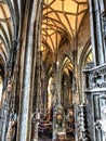 Germanic medieval gothic cathedral interior Royalty Free Stock Photo