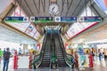 An interior picture inside BTS Skytrain at Siam Square Station