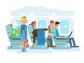 Interior of plane flat design Royalty Free Stock Photo