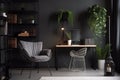 interior plant desk mockup home trendy apartment job decor lifestyle workplace. Generative AI.