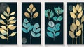 Interior posters with abstract floral designs, with a Modern and Vibrant theme.