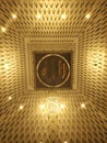 Interior of the praying room in the Al Jabbar Mosque which carrying the word Allah in Arabic