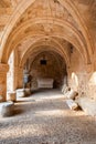 The interior premises of the National Archaeological Museum on the island of Rhodes in the eponymous old town of Rhodes Royalty Free Stock Photo