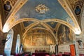 Interior of Priori Pallace, magnificent architecture of city council hall in Volterra, Tuscany