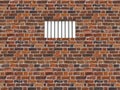 The interior of the prison cell, barred window Royalty Free Stock Photo