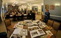 Interior of a public library on the fifth floor of the Volga Orthodox Institute.