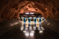 Interior of Radhuset metro station in Stockholm, Sweden.