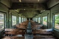 Interior of railway retro wagon