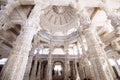 Interior of Ranakpur Temple in Rajasthan, India