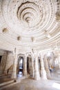 Interior of Ranakpur Temple in Rajasthan, India