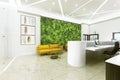 Interior reception with landscaping.