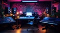 Interior of Recording Studio Control Room