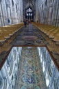 Interior and reflection of ceiling of Ely Cathedral
