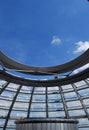 Skyline, clouds and the interior of the Reichstag Cupola in Berlin