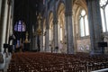 Side view of gothic arches inside Reims Cathedral Royalty Free Stock Photo
