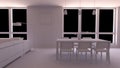 Interior render of a dining room Royalty Free Stock Photo