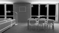 Interior render of a dining room Royalty Free Stock Photo