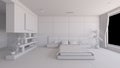 Interior rendering of a bedroom