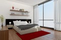 Interior rendering of a modern bedroom