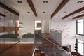 Interior rendering of a modern tiny loft