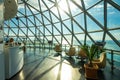 The interior of the restaurant is located on the top of the famous Alphabet tower at historical center of Batumi Royalty Free Stock Photo