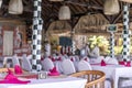 Interior of restaurant with no people. Bali island. Royalty Free Stock Photo