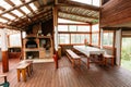 Interior Of Restroom In Belarusian Russian Wooden Guest House In Royalty Free Stock Photo