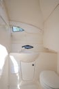 Interior restroom toilet inside motor yacht