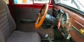 Interior of a retro car Moskvich 401 close-up