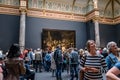 Interior of Rijksmuseum in Amsterdam in Hall of Rembrandt Royalty Free Stock Photo